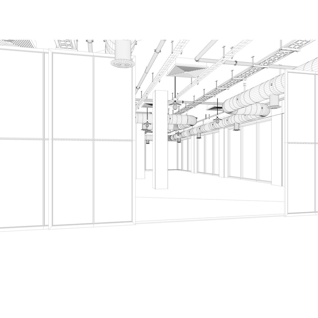 Loft Office Interior 3D Model – Industrial Design, Cinema4D, Vray - View 18