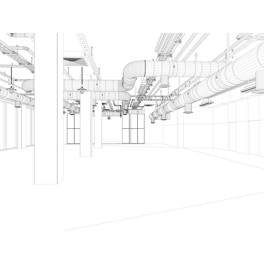 Loft Office Interior 3D Model – Industrial Design, Cinema4D, Vray - View 20