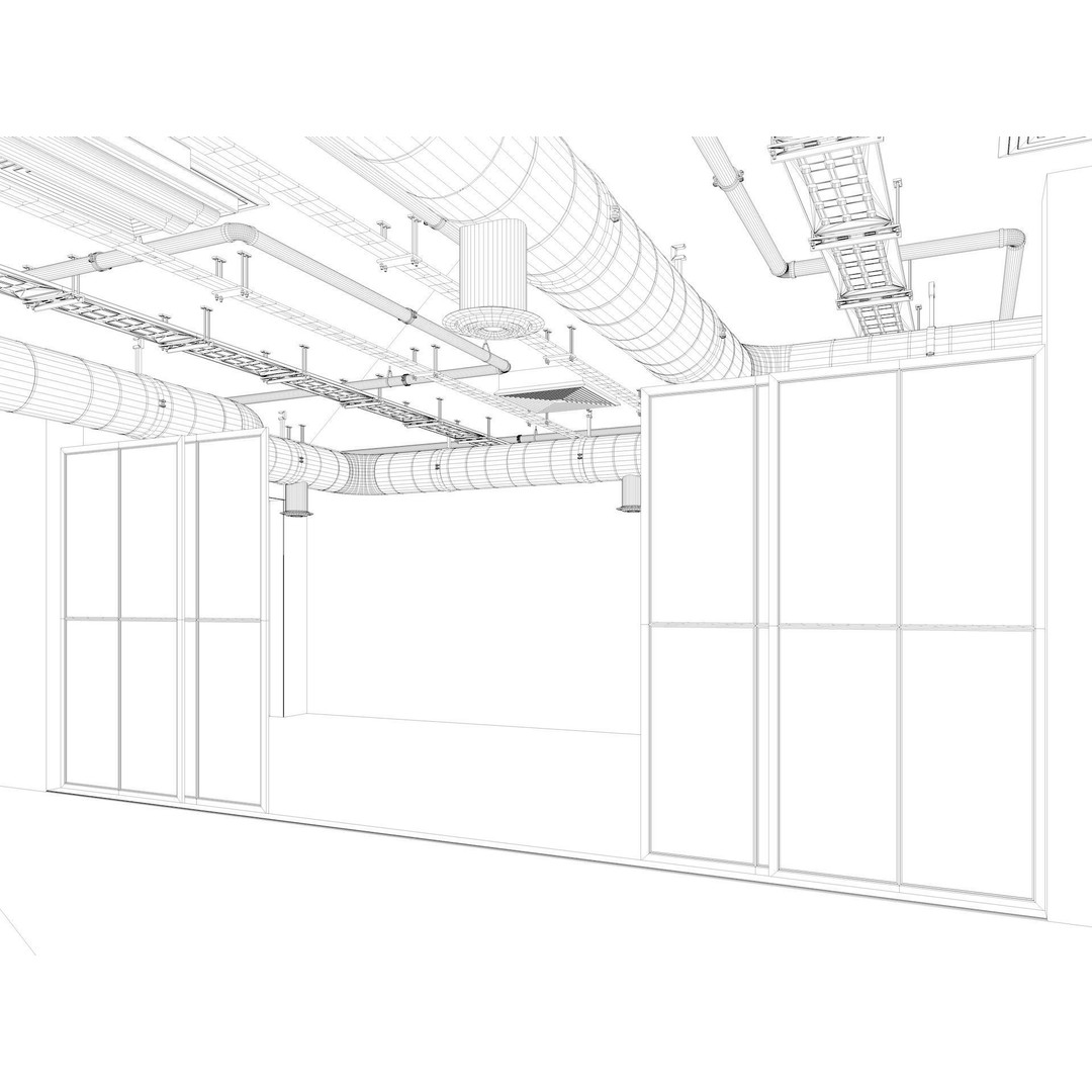 Loft Office Interior 3D Model – Industrial Design, Cinema4D, Vray - View 23