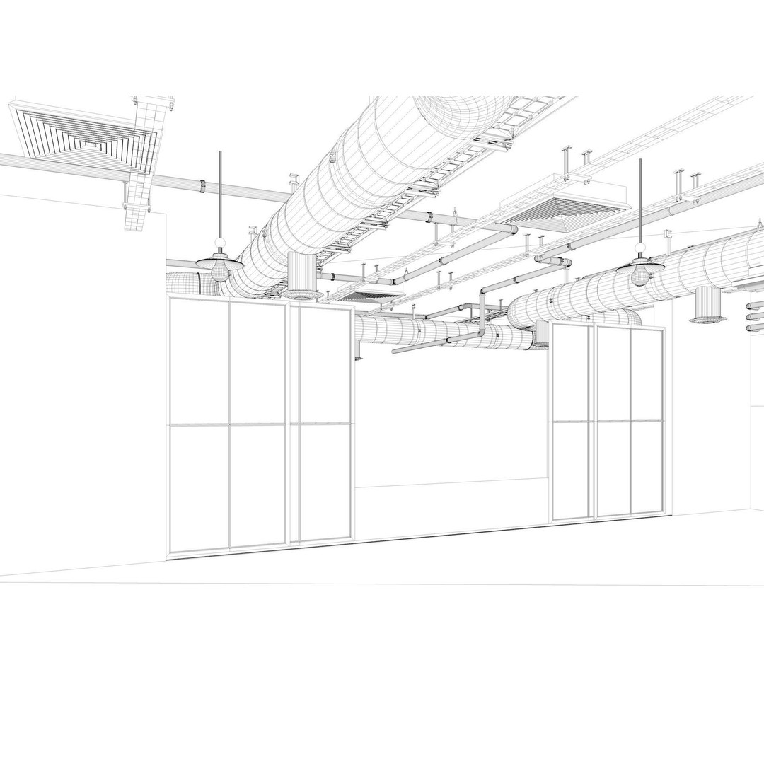 Loft Office Interior 3D Model – Industrial Design, Cinema4D, Vray - View 24