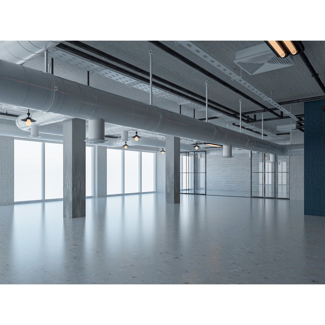 Loft Office Interior 3D Model – Industrial Design, Cinema4D, Vray - View 4