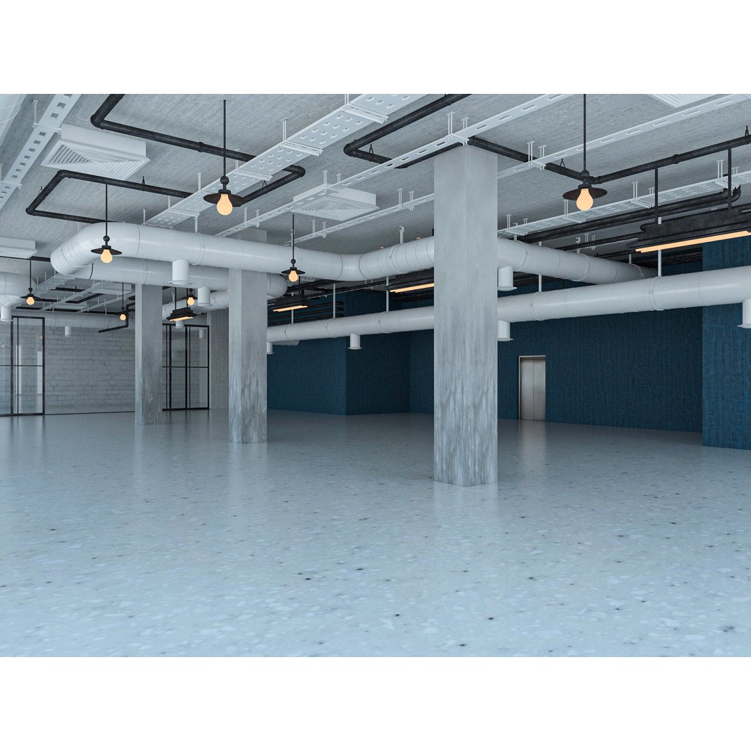 Loft Office Interior 3D Model – Industrial Design, Cinema4D, Vray - View 5
