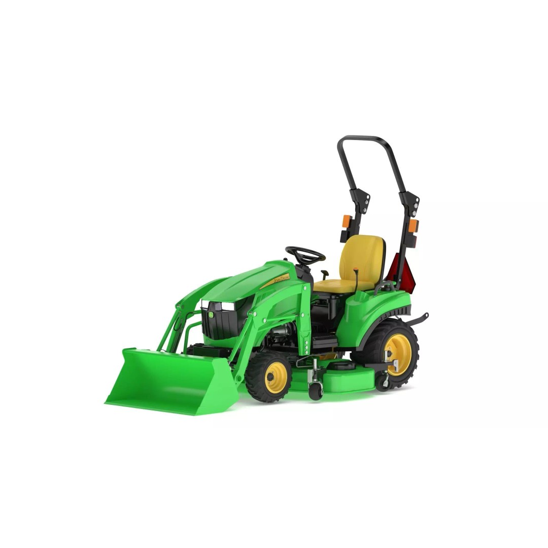 John Deere 1023E Sub-Compact Tractor 3D Model – Complete Parts, FBX, OBJ - View 2