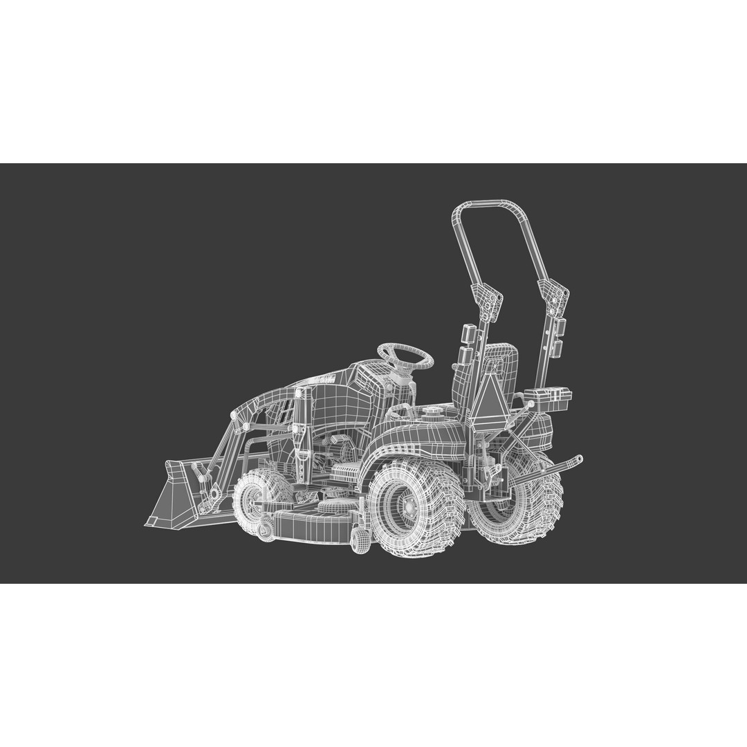 John Deere 1023E Sub-Compact Tractor 3D Model – Complete Parts, FBX, OBJ - View 28