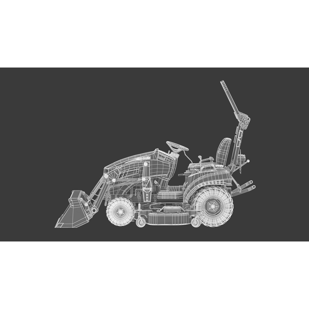 John Deere 1023E Sub-Compact Tractor 3D Model – Complete Parts, FBX, OBJ - View 29