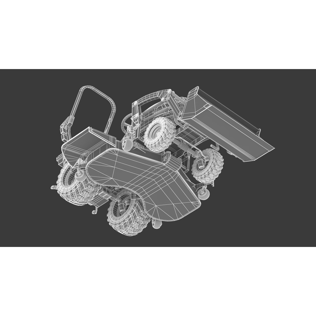 John Deere 1023E Sub-Compact Tractor 3D Model – Complete Parts, FBX, OBJ - View 31