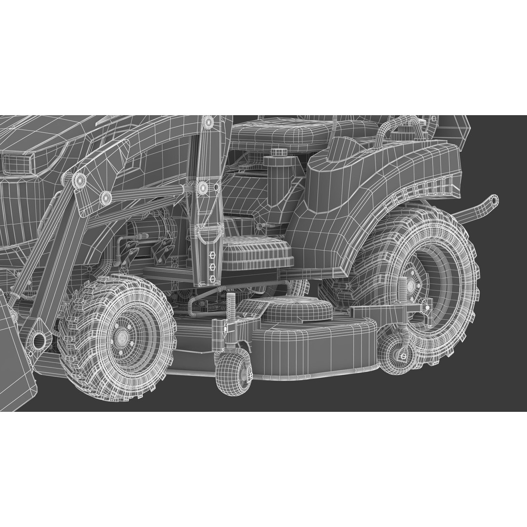 John Deere 1023E Sub-Compact Tractor 3D Model – Complete Parts, FBX, OBJ - View 32