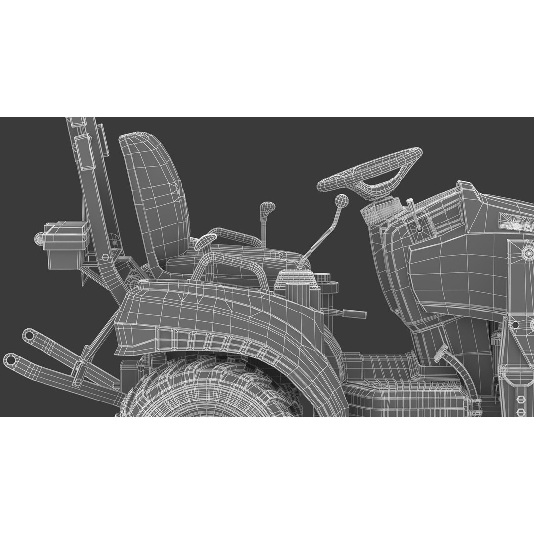 John Deere 1023E Sub-Compact Tractor 3D Model – Complete Parts, FBX, OBJ - View 35
