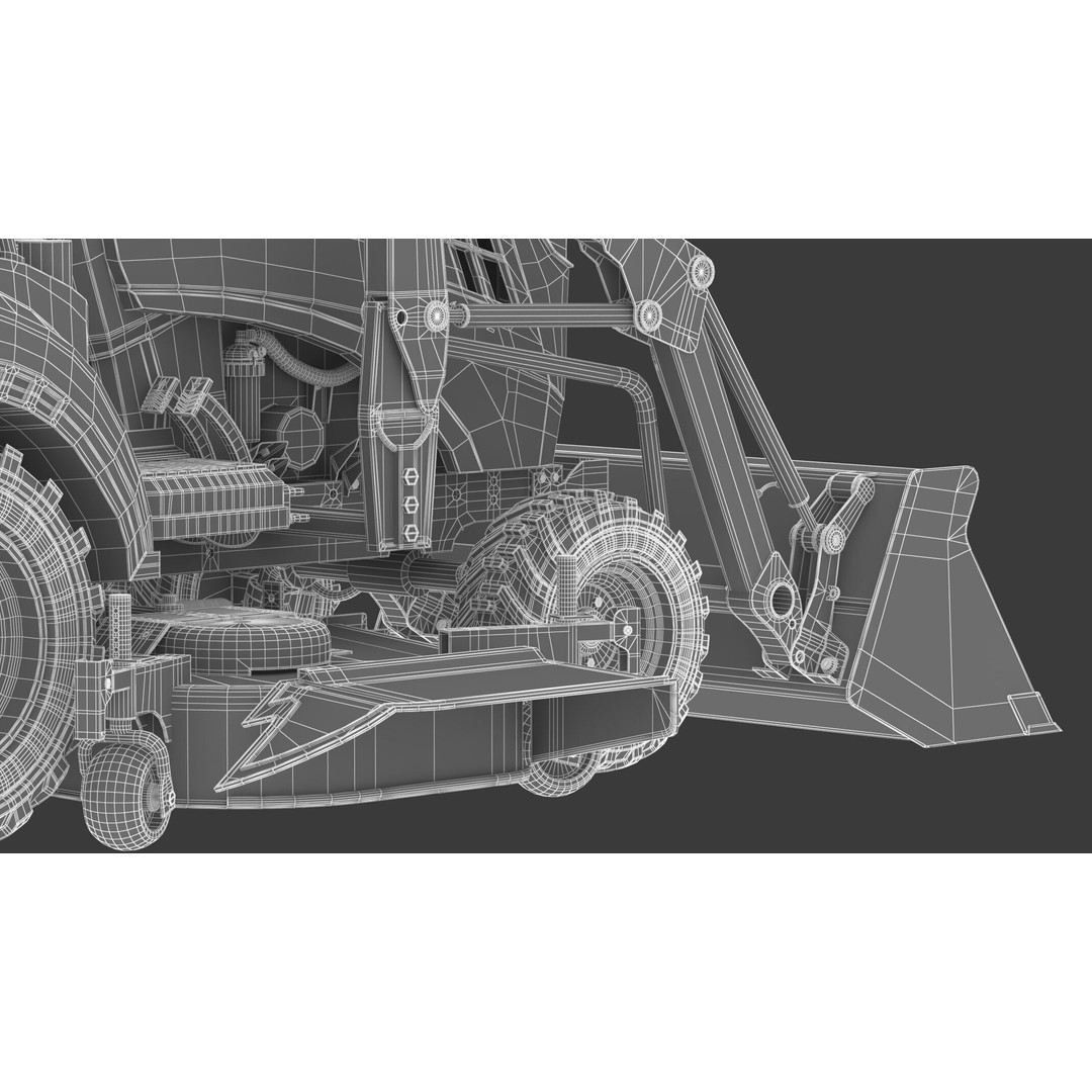 John Deere 1023E Sub-Compact Tractor 3D Model – Complete Parts, FBX, OBJ - View 36