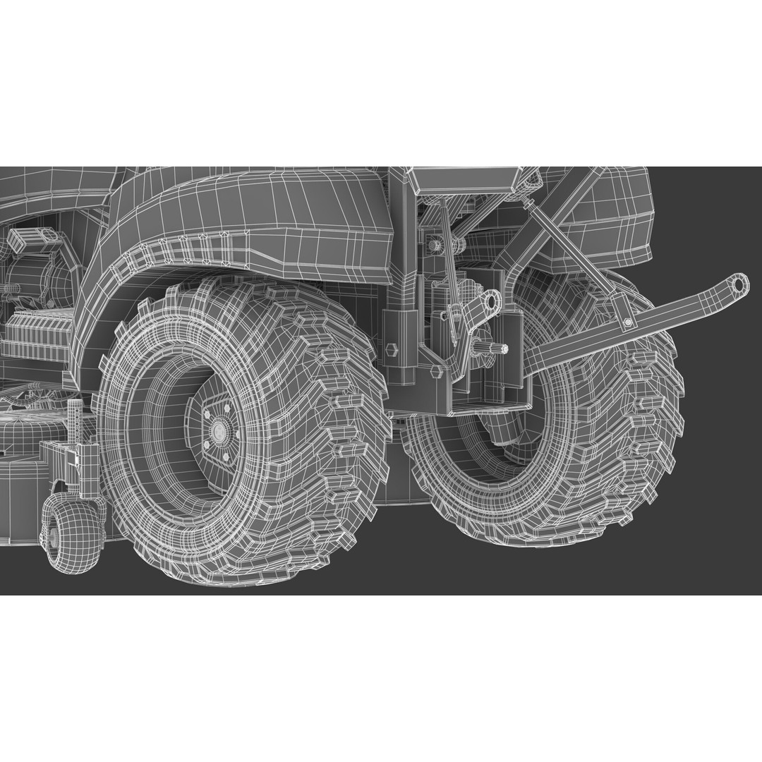 John Deere 1023E Sub-Compact Tractor 3D Model – Complete Parts, FBX, OBJ - View 38