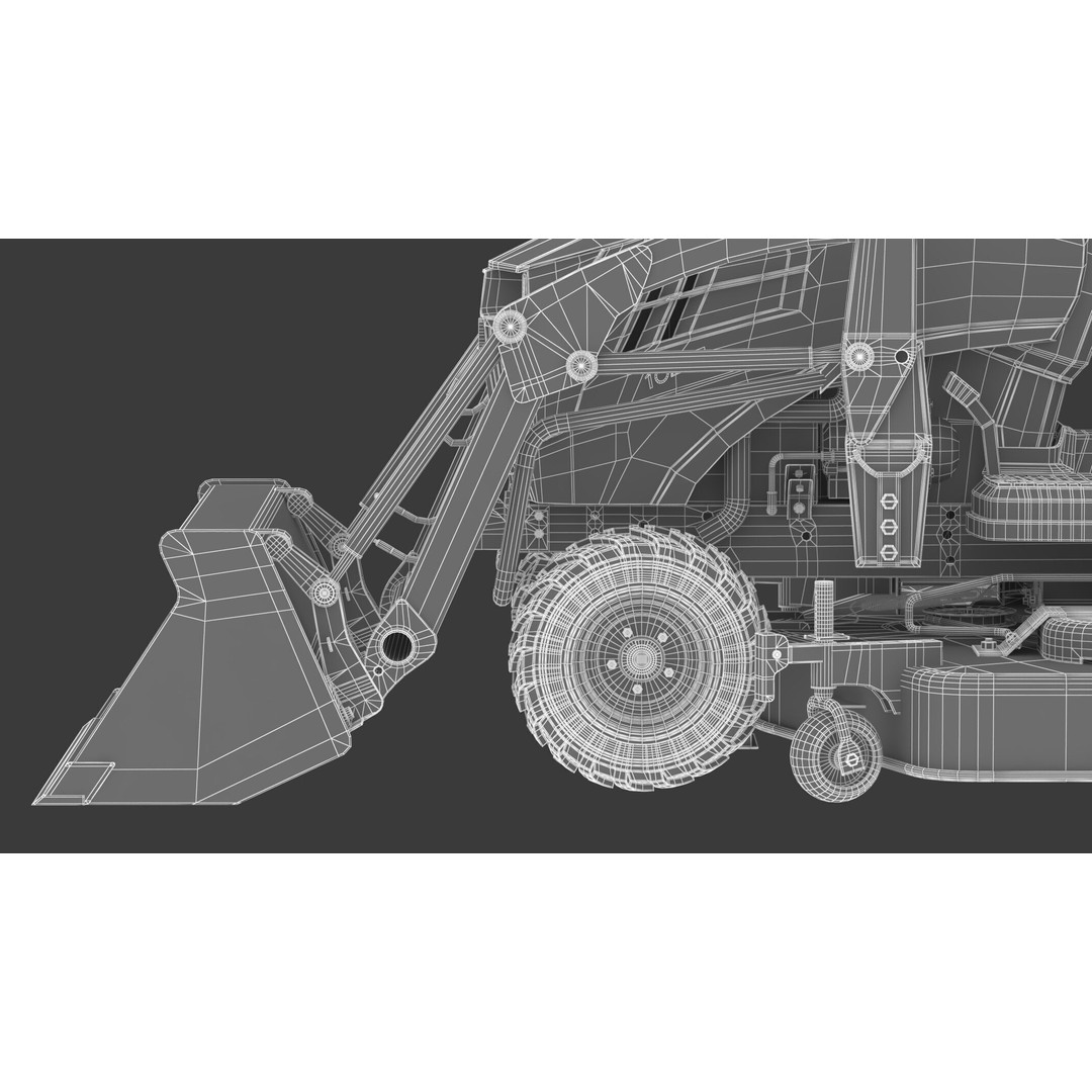 John Deere 1023E Sub-Compact Tractor 3D Model – Complete Parts, FBX, OBJ - View 39