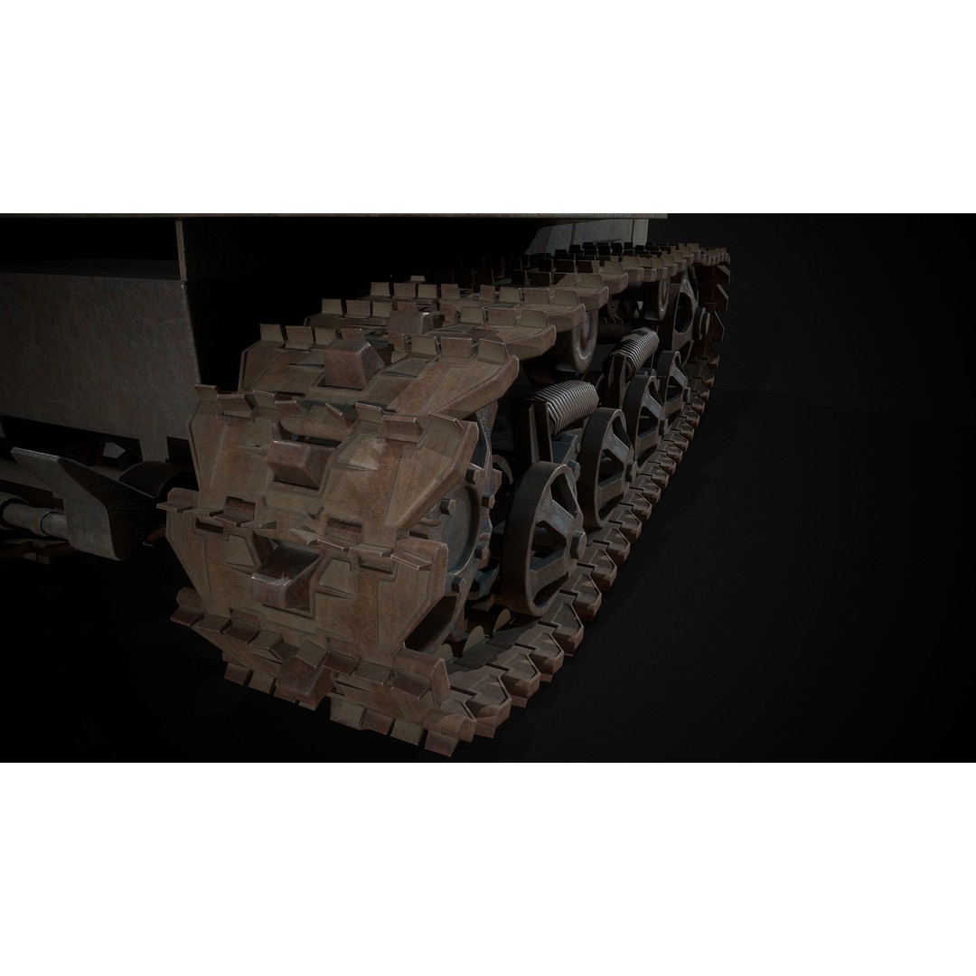 DT-75 Tractor 3D Model – Low Poly Industrial Vehicle, Game Ready - View 10