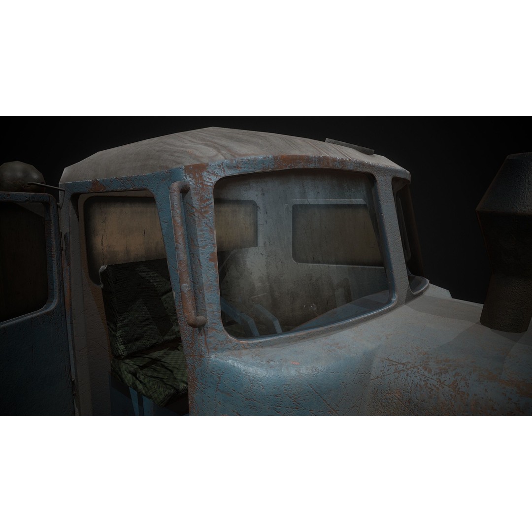DT-75 Tractor 3D Model – Low Poly Industrial Vehicle, Game Ready - View 11