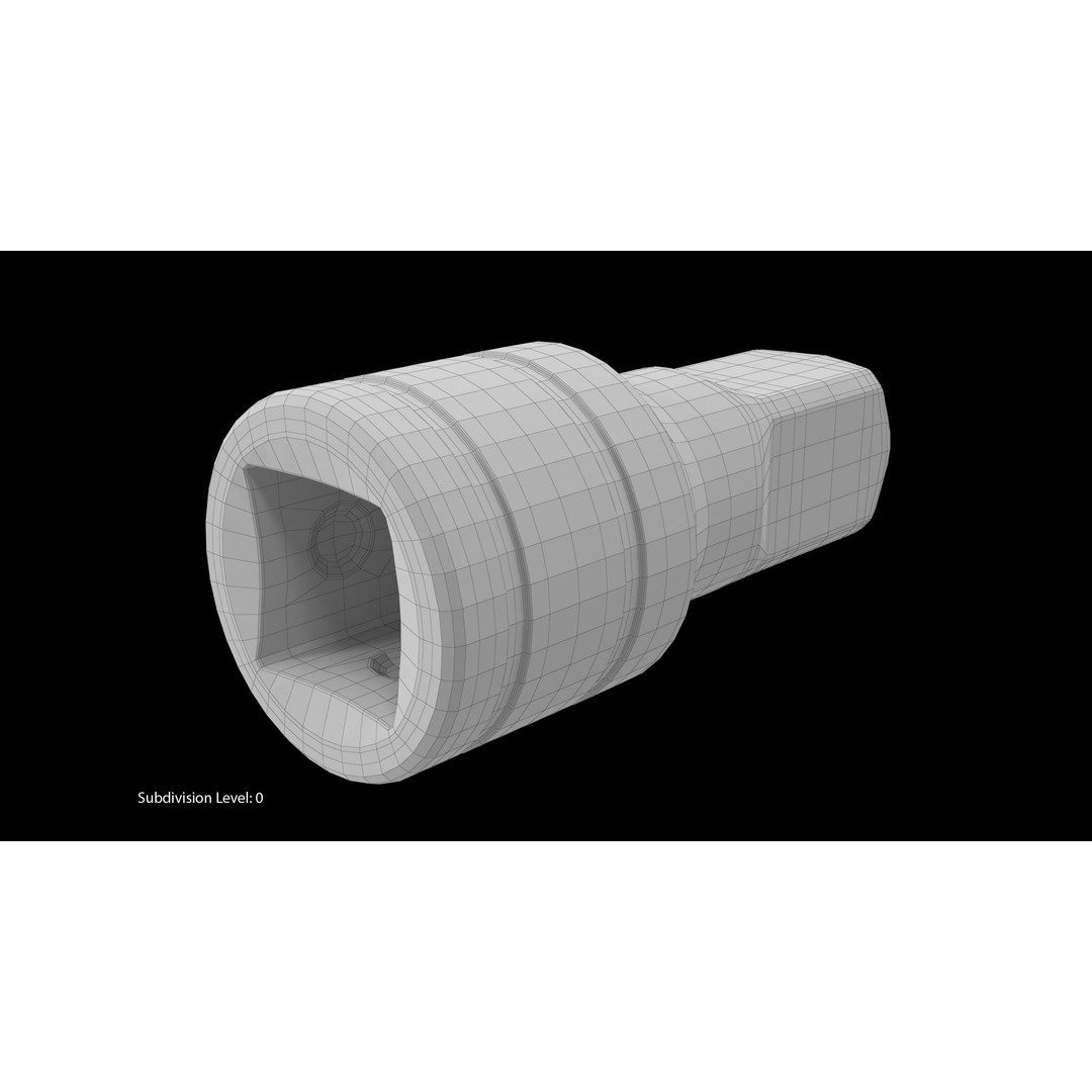 Socket Tool FX1 3D Model – Low Poly PBR Industrial Tool, FBX, OBJ - View 18