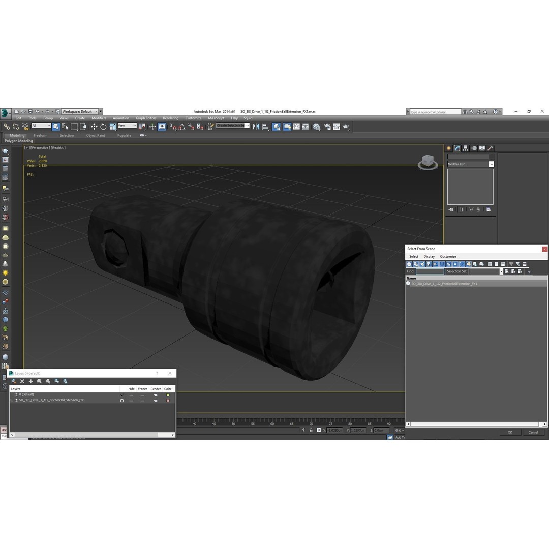 Socket Tool FX1 3D Model – Low Poly PBR Industrial Tool, FBX, OBJ - View 23