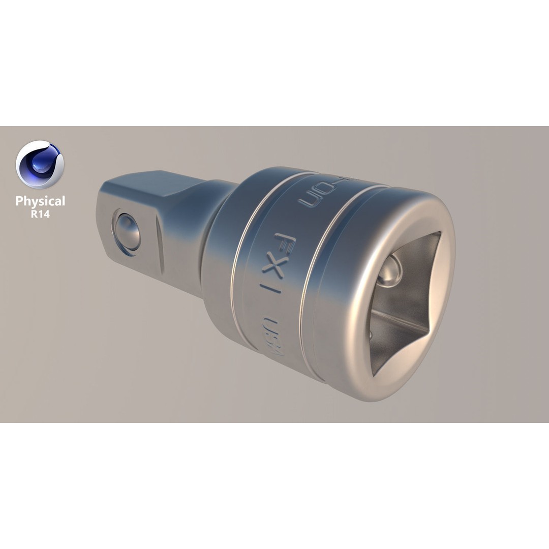 Socket Tool FX1 3D Model – Low Poly PBR Industrial Tool, FBX, OBJ - View 26