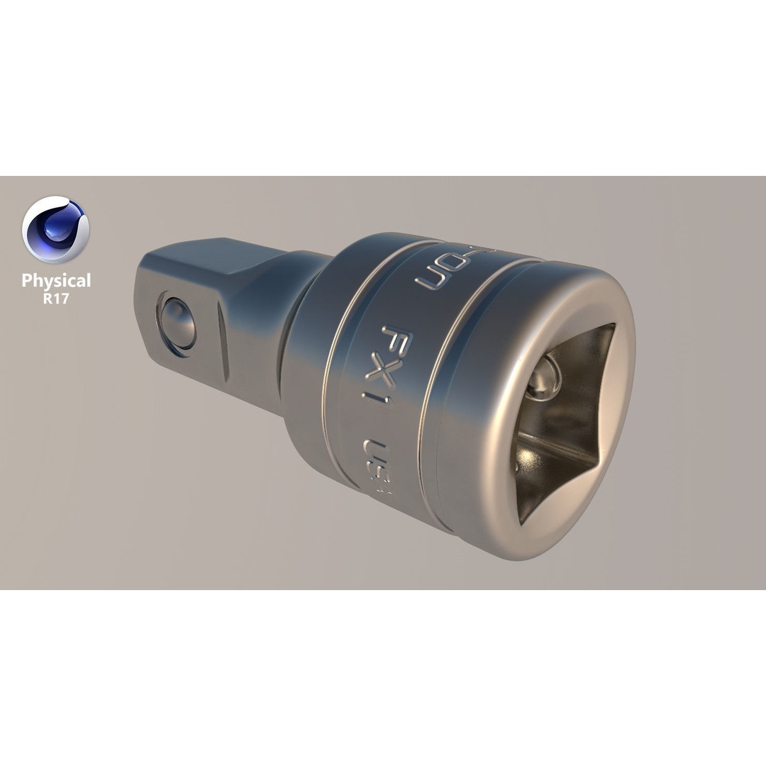 Socket Tool FX1 3D Model – Low Poly PBR Industrial Tool, FBX, OBJ - View 27