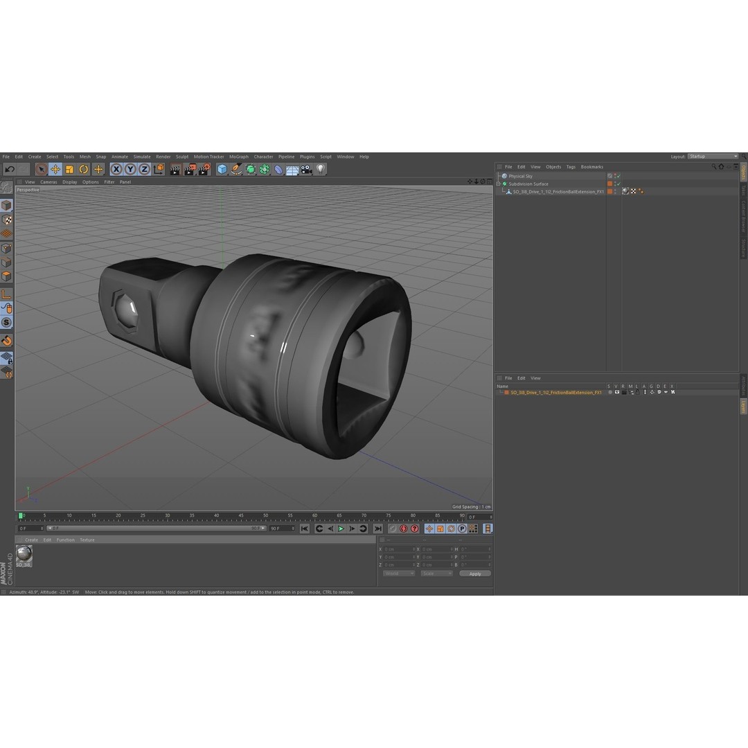 Socket Tool FX1 3D Model – Low Poly PBR Industrial Tool, FBX, OBJ - View 28