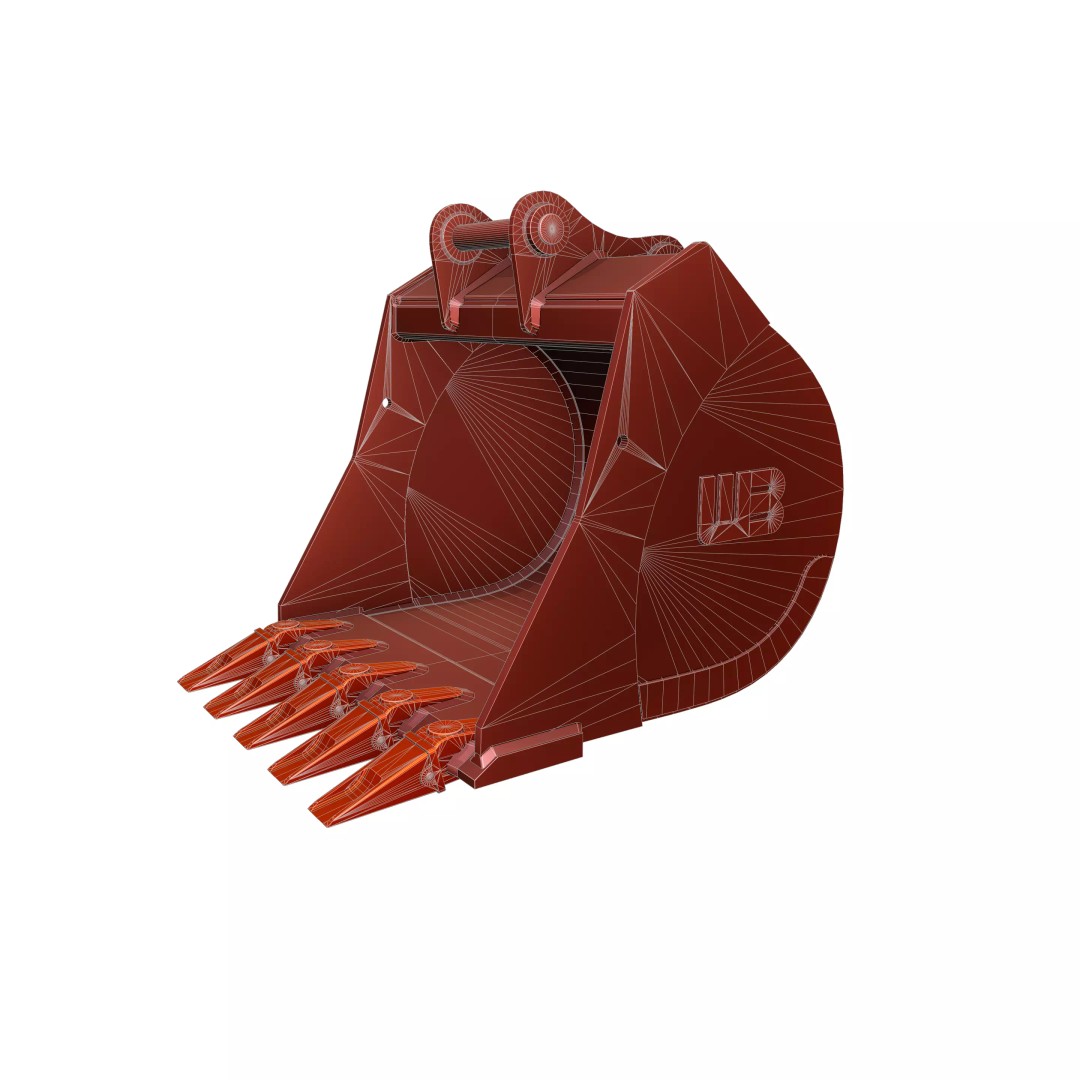 WB Excavator 3D Model – Heavy-Duty Bucket, PBR Textures, FBX - View 14