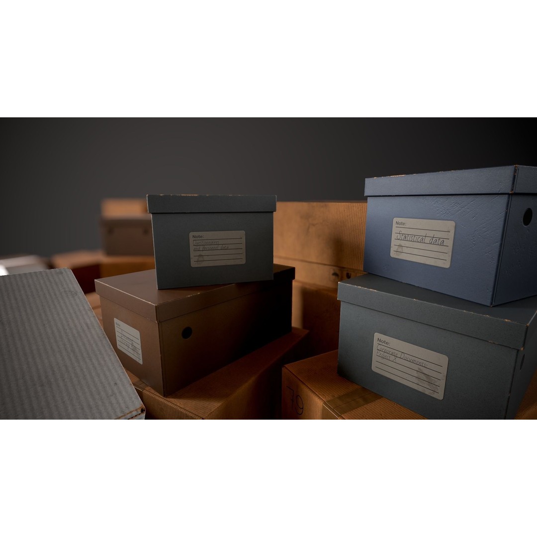 Cardboard Boxes 3D Model – Low Poly Game Asset, PBR Textures, FBX - View 21