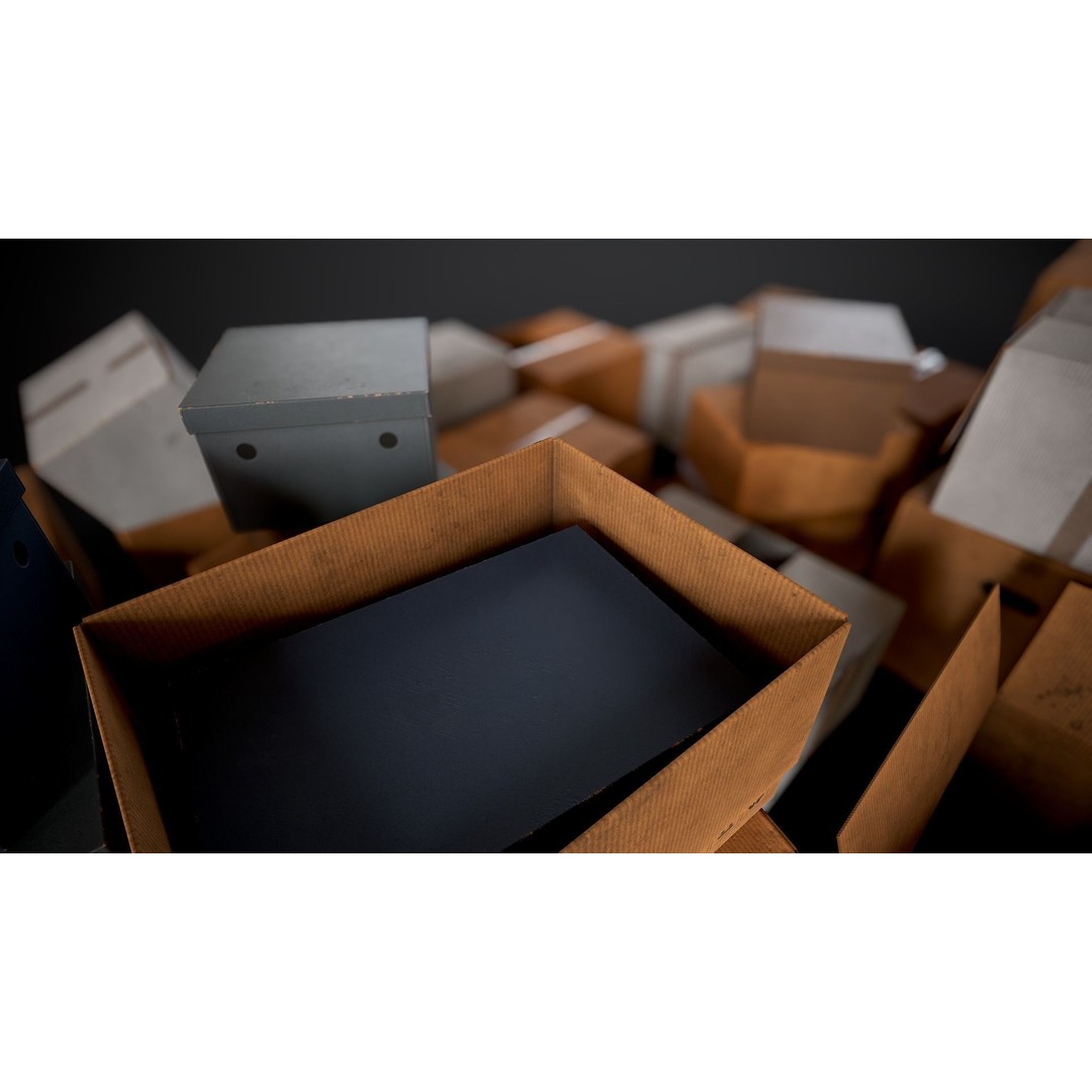 Cardboard Boxes 3D Model – Low Poly Game Asset, PBR Textures, FBX - View 22