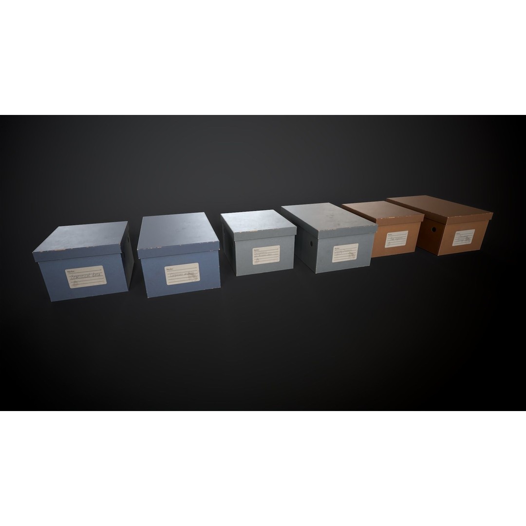 Cardboard Boxes 3D Model – Low Poly Game Asset, PBR Textures, FBX - View 25