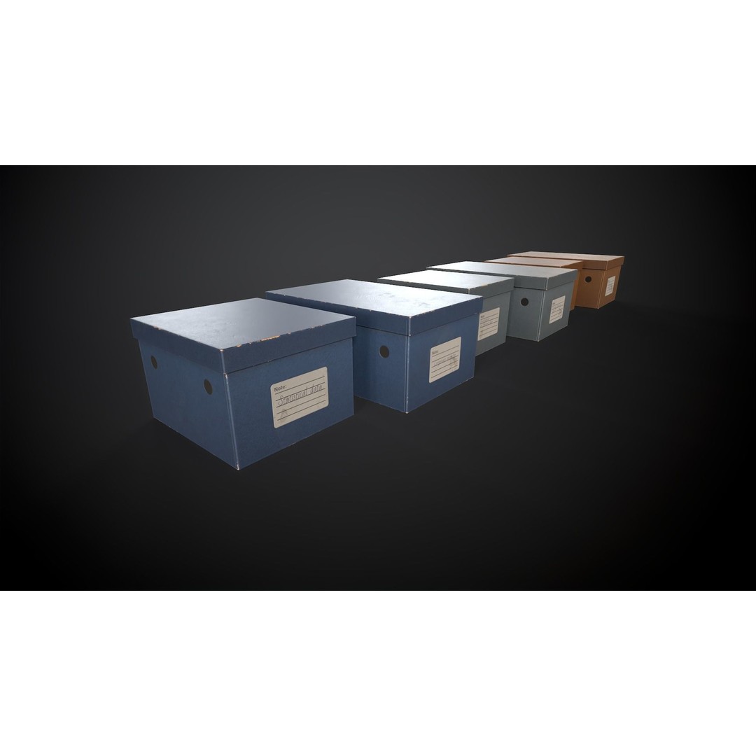 Cardboard Boxes 3D Model – Low Poly Game Asset, PBR Textures, FBX - View 26