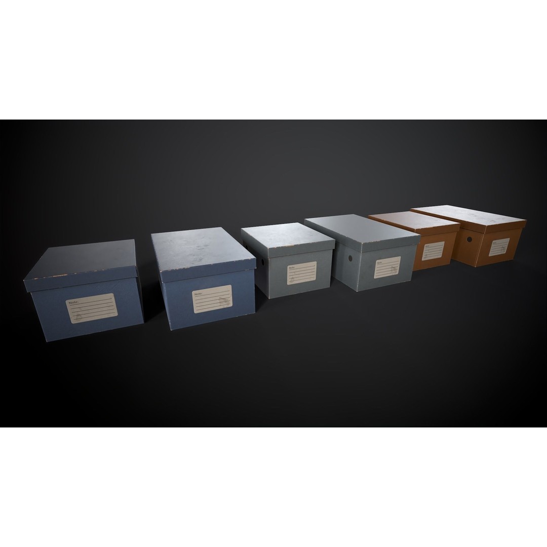 Cardboard Boxes 3D Model – Low Poly Game Asset, PBR Textures, FBX - View 27
