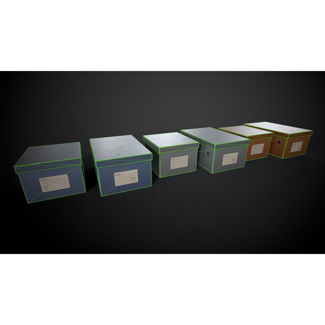 Cardboard Boxes 3D Model – Low Poly Game Asset, PBR Textures, FBX - View 28