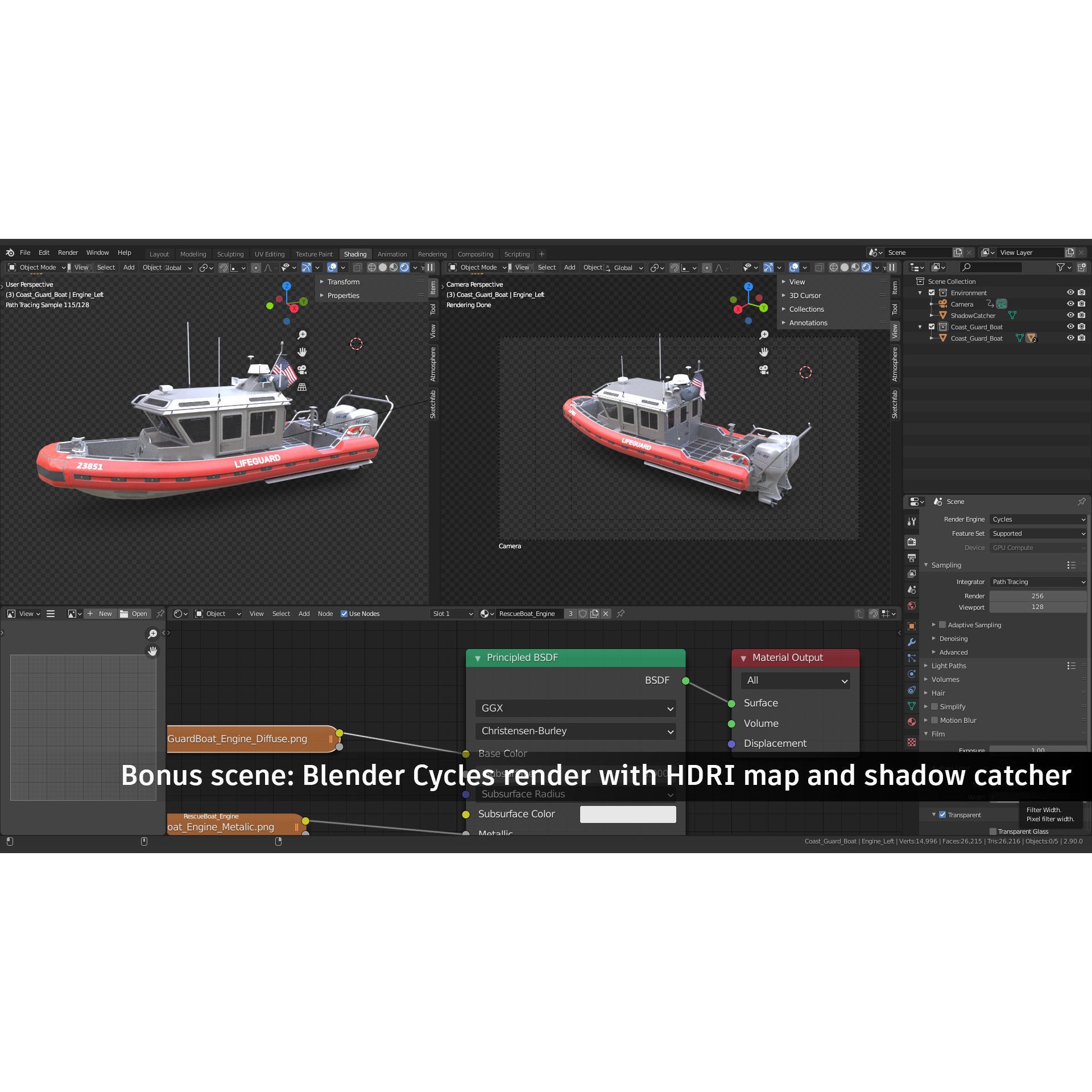 Coast Guard Rescue Boat - Low-Poly Game-Ready 3D Model - View 9