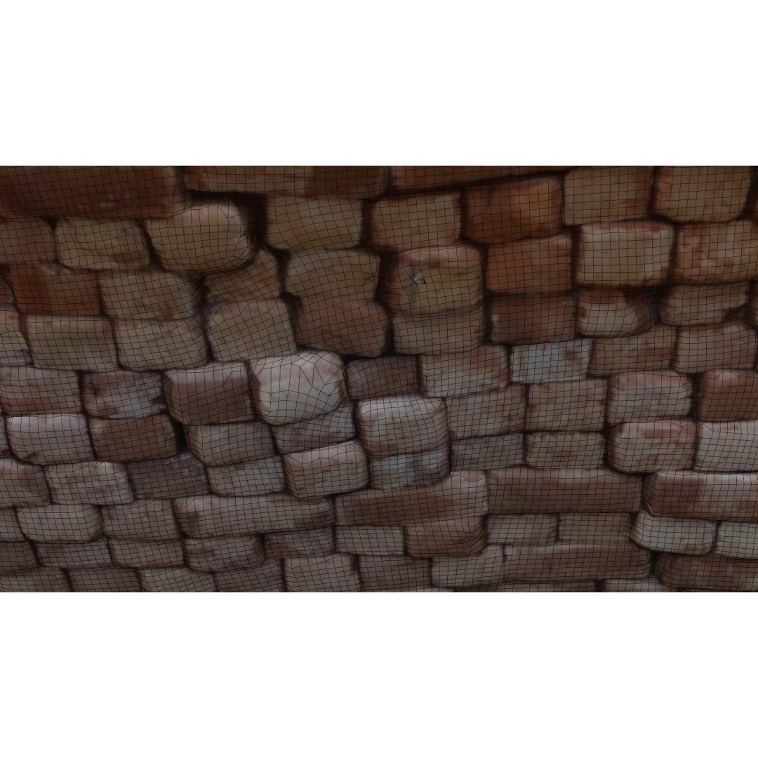 Stack of Bricks 3D Model – Low Poly Scanned Asset with PBR Textures