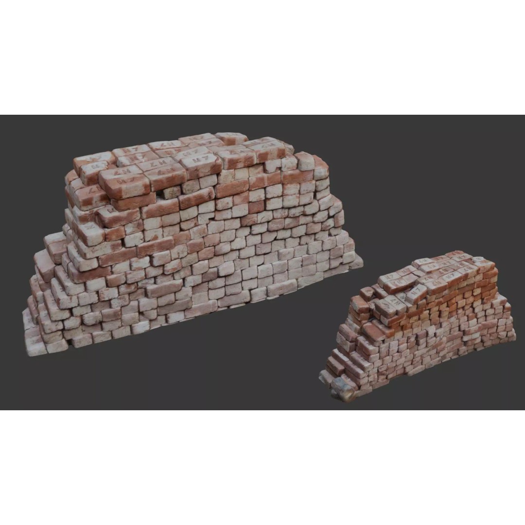 Stack of Bricks 3D Model – Low Poly Scanned Asset with PBR Textures - View 2