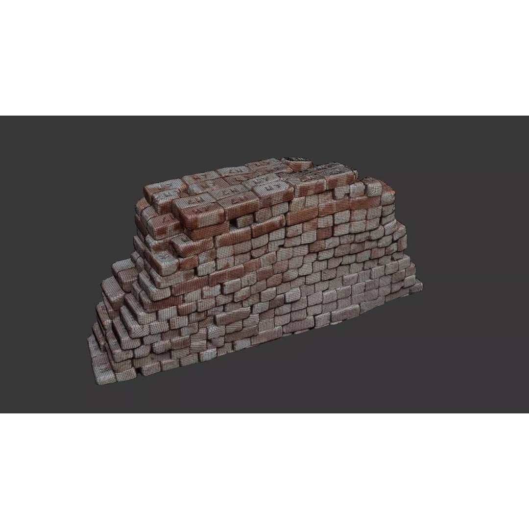 Stack of Bricks 3D Model – Low Poly Scanned Asset with PBR Textures - View 4