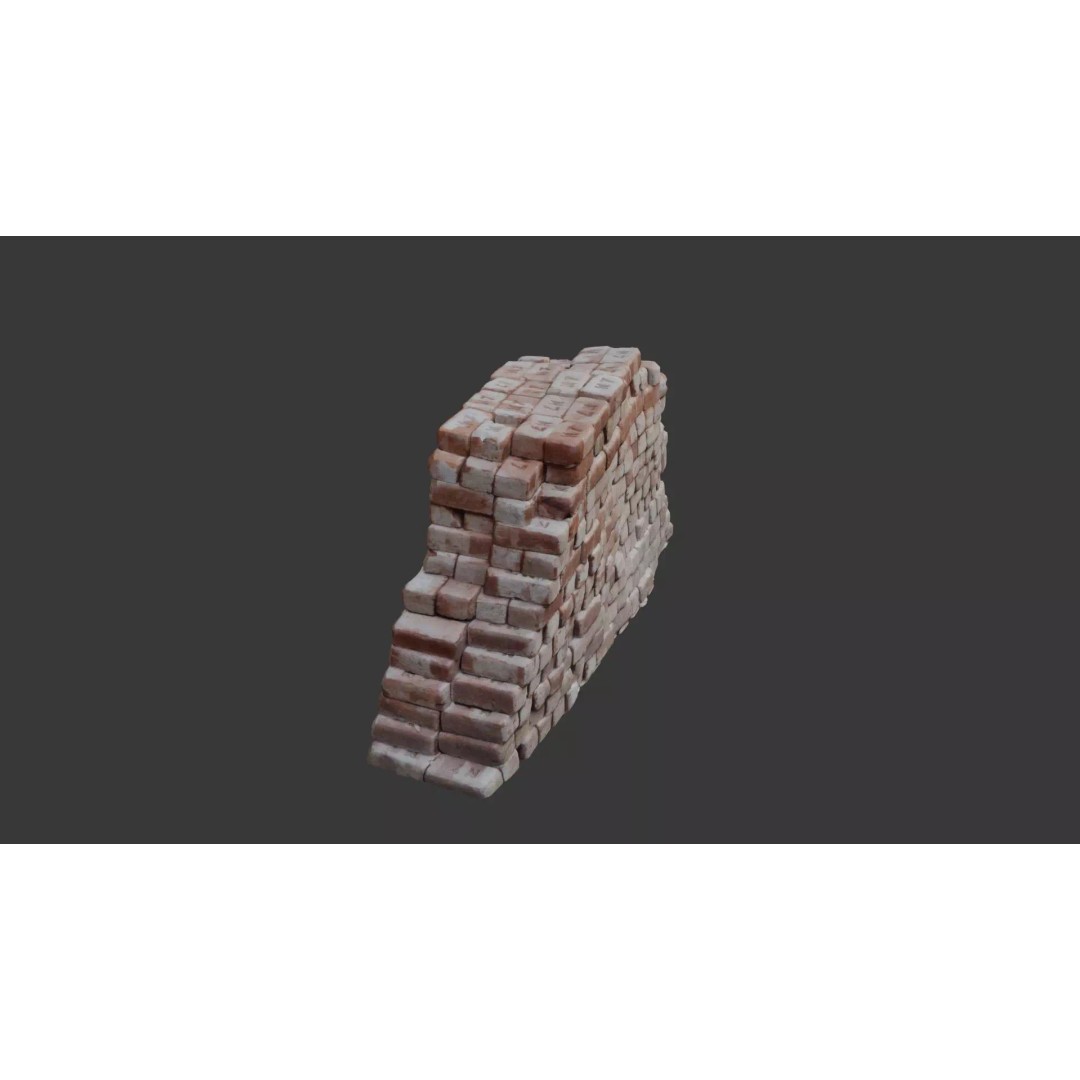Stack of Bricks 3D Model – Low Poly Scanned Asset with PBR Textures - View 6
