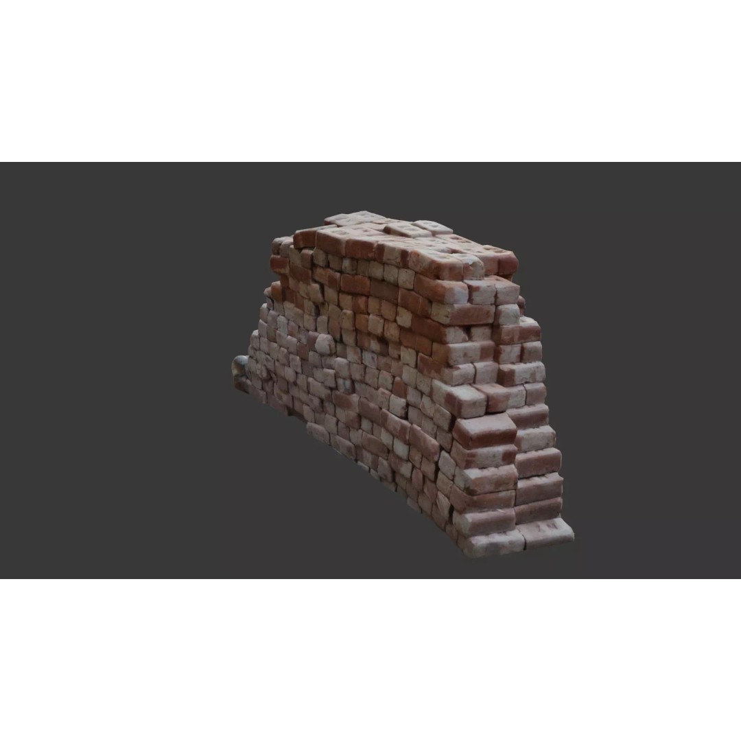 Stack of Bricks 3D Model – Low Poly Scanned Asset with PBR Textures - View 7