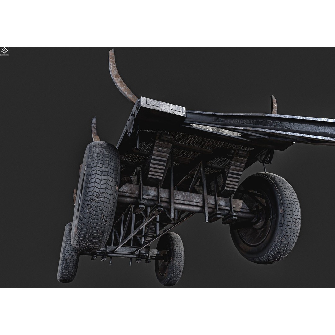 Oil And Water Trailer 3D Model – Low Poly PBR Game Asset, FBX - View 10