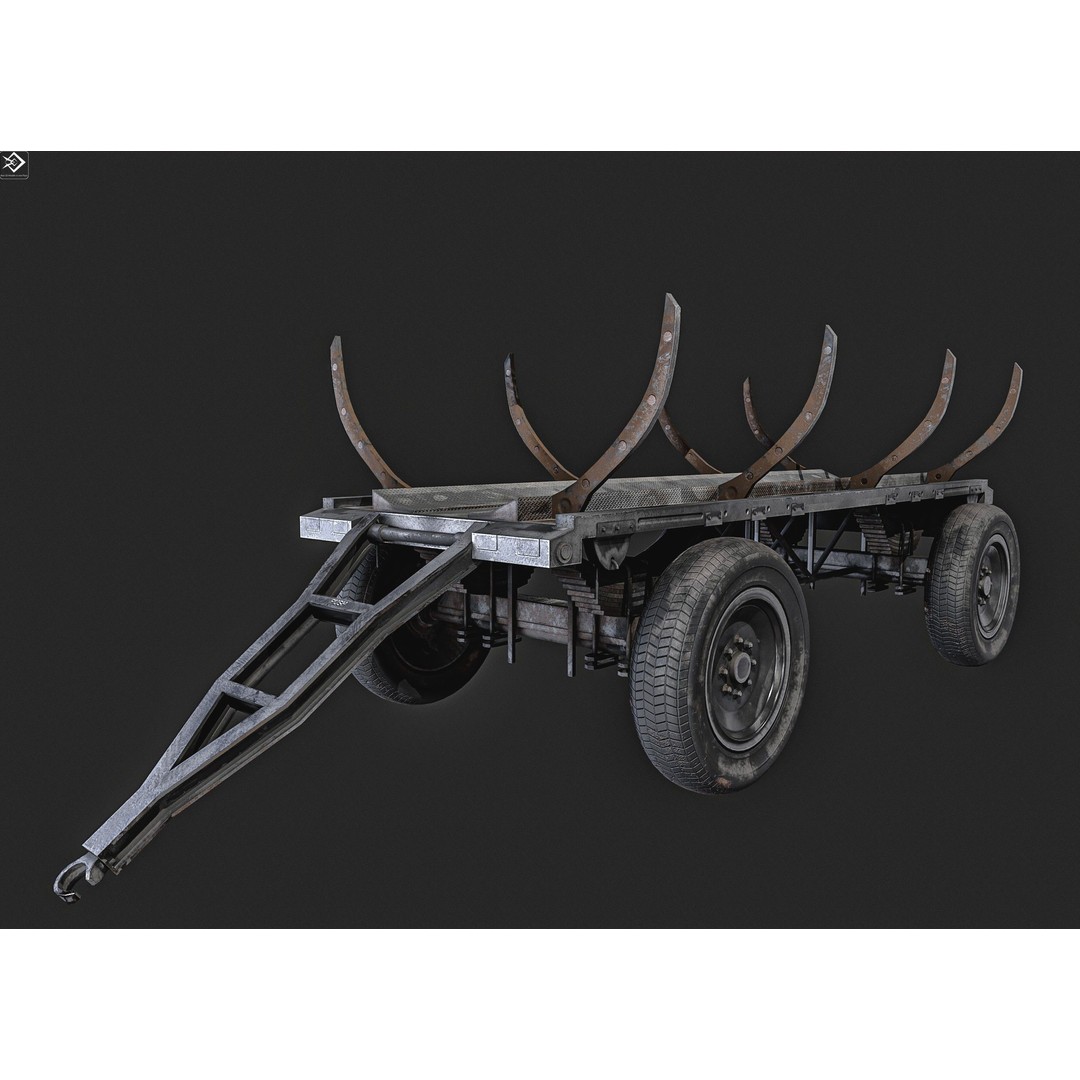 Oil And Water Trailer 3D Model – Low Poly PBR Game Asset, FBX - View 11