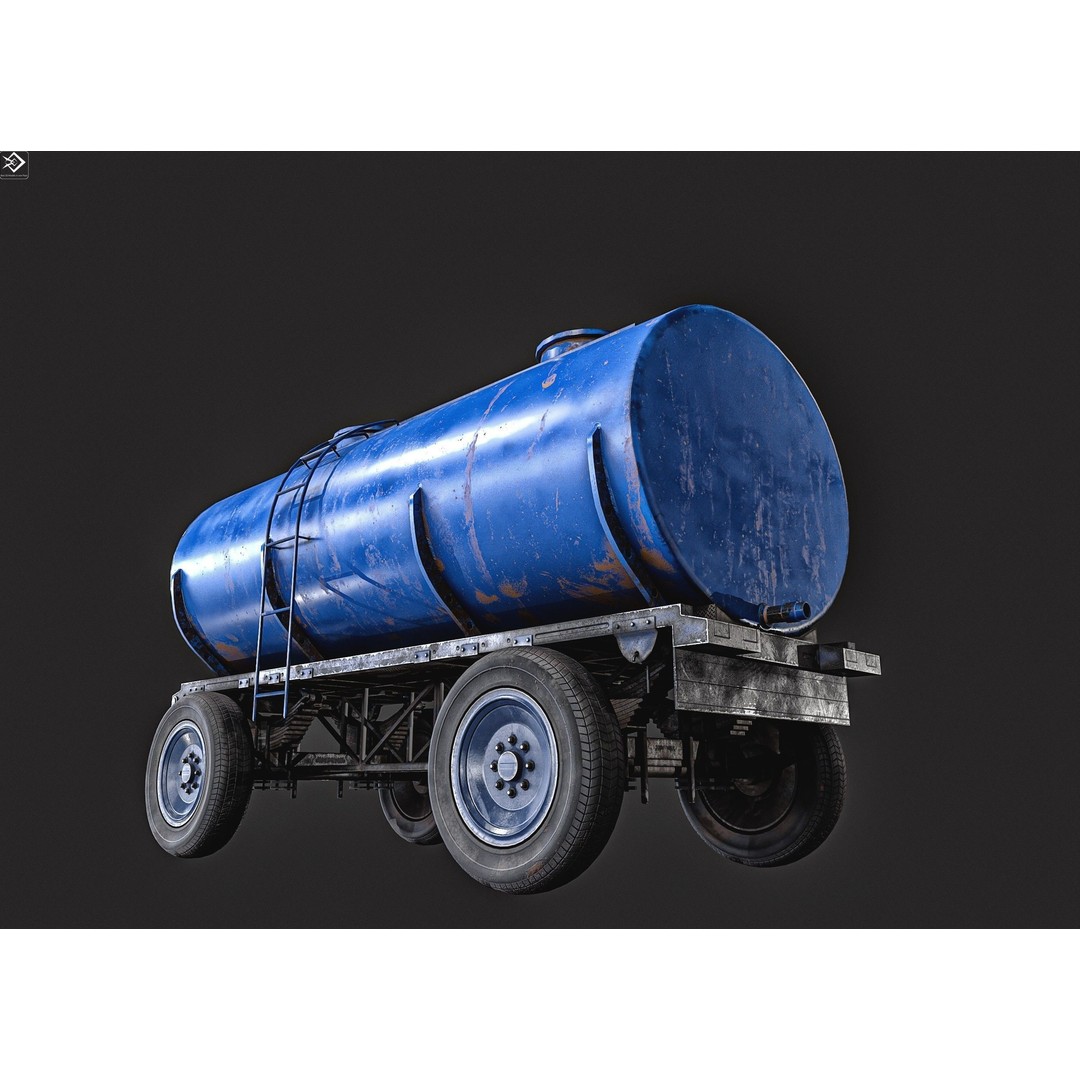 Oil And Water Trailer 3D Model – Low Poly PBR Game Asset, FBX - View 18