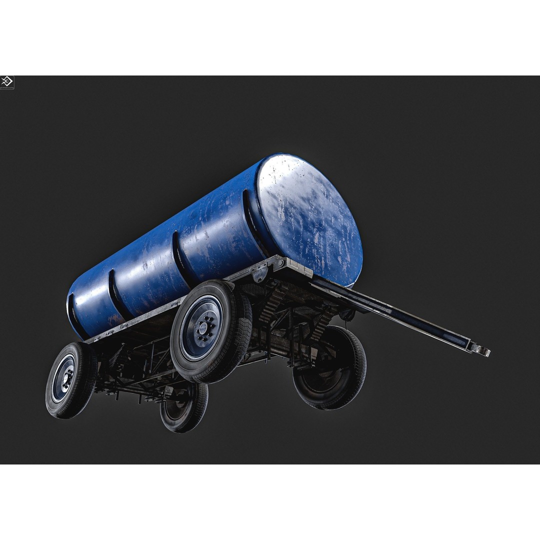 Oil And Water Trailer 3D Model – Low Poly PBR Game Asset, FBX - View 20