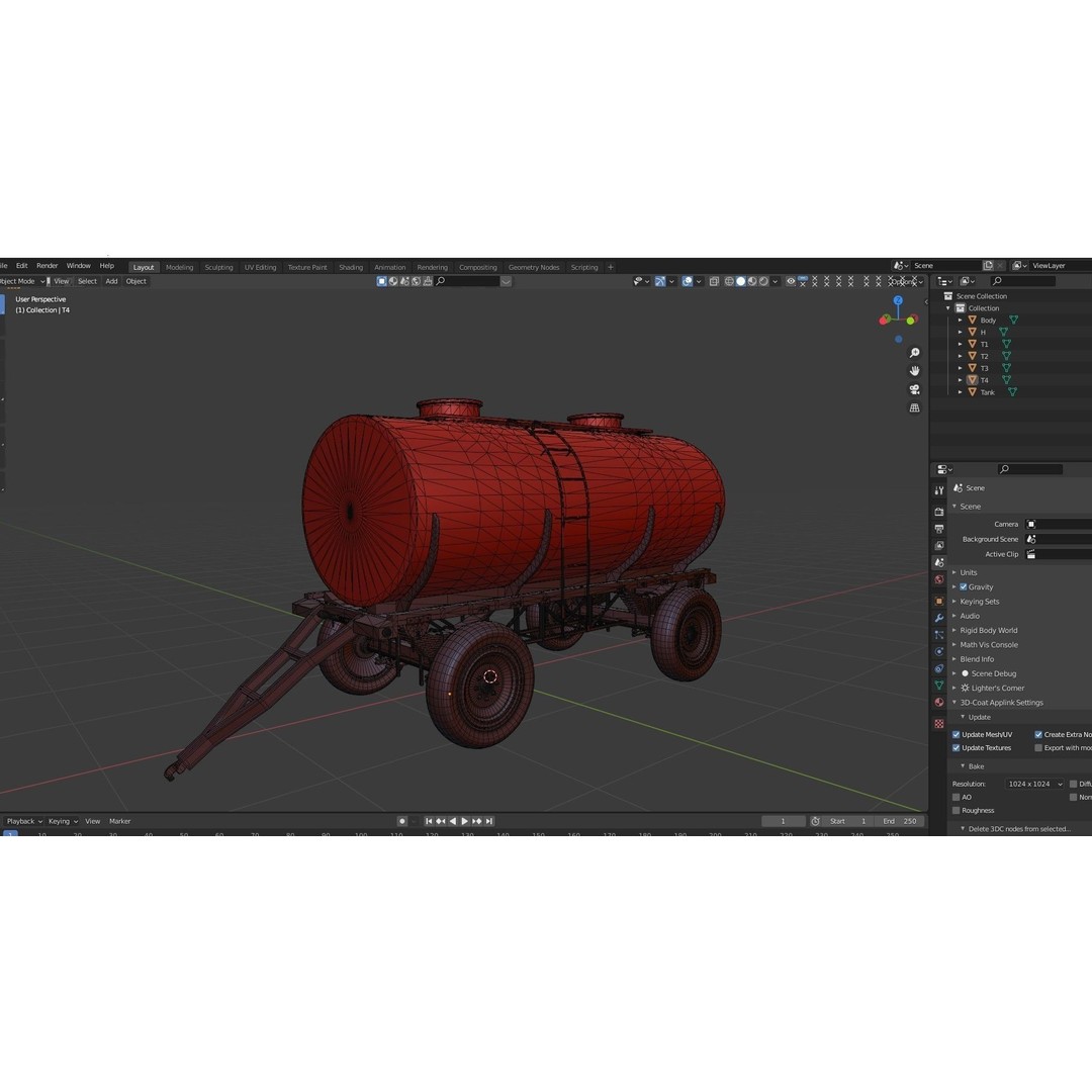 Oil And Water Trailer 3D Model – Low Poly PBR Game Asset, FBX - View 22