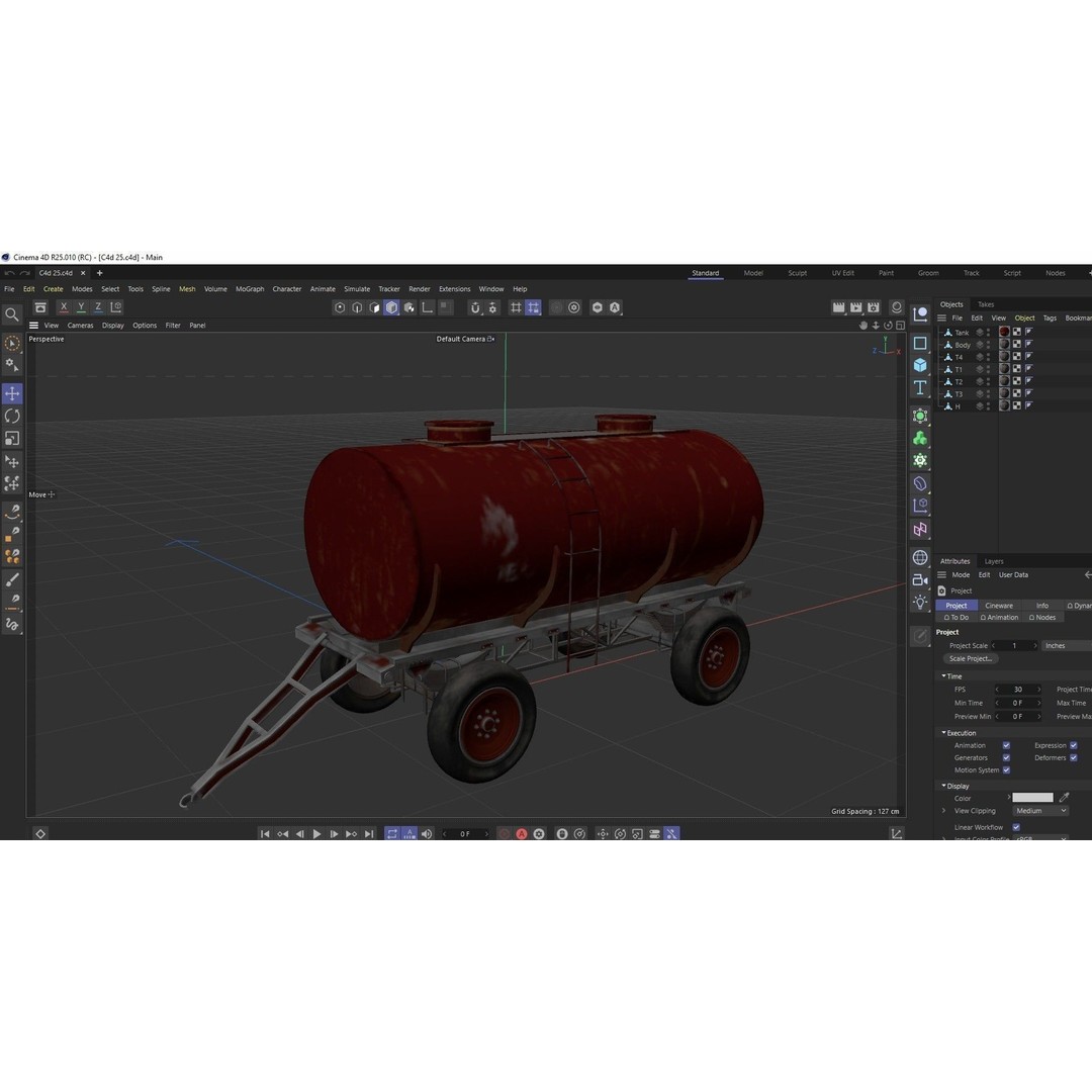 Oil And Water Trailer 3D Model – Low Poly PBR Game Asset, FBX - View 23