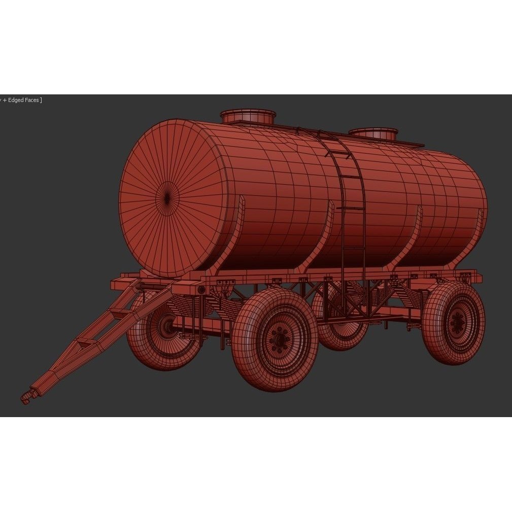 Oil And Water Trailer 3D Model – Low Poly PBR Game Asset, FBX - View 24