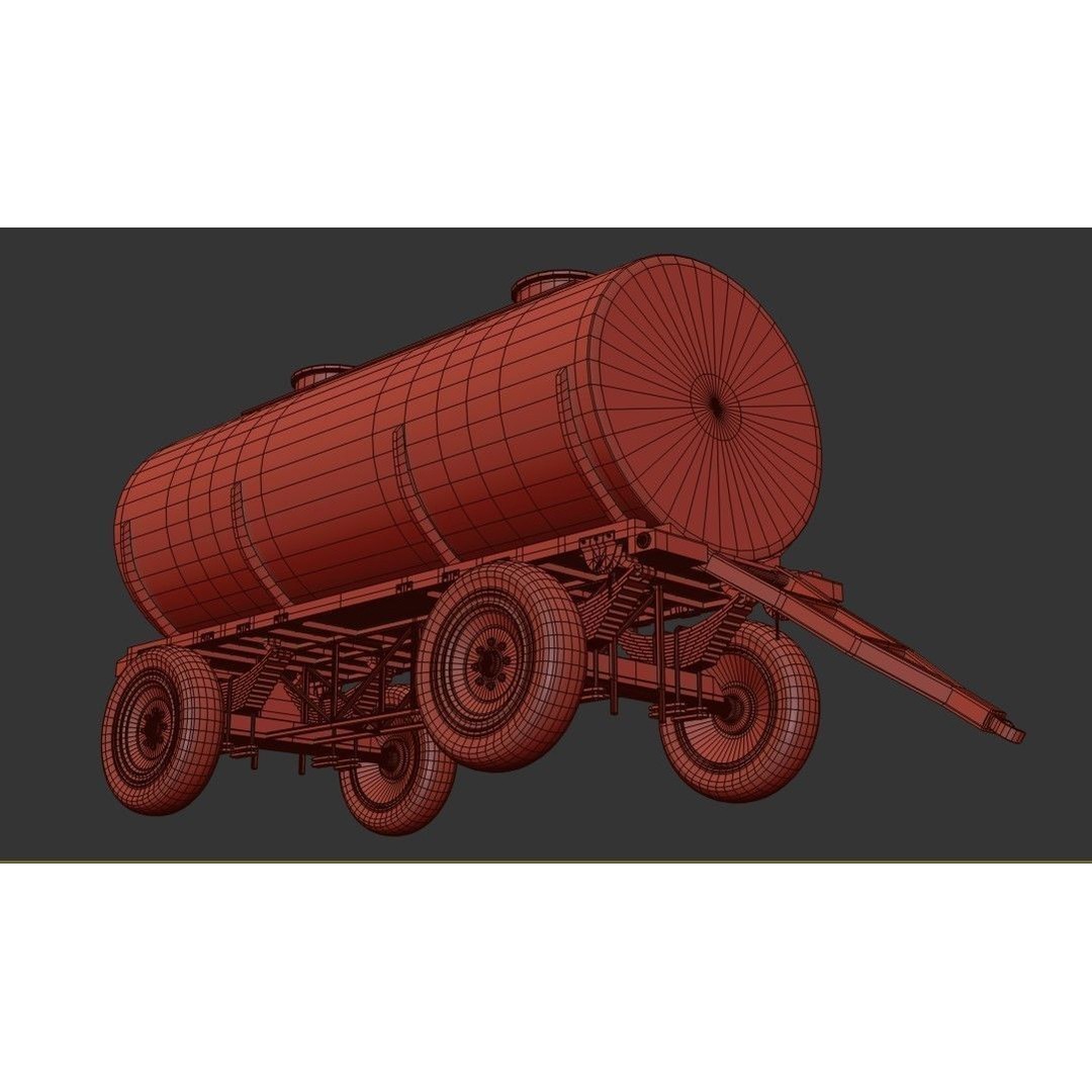 Oil And Water Trailer 3D Model – Low Poly PBR Game Asset, FBX - View 25