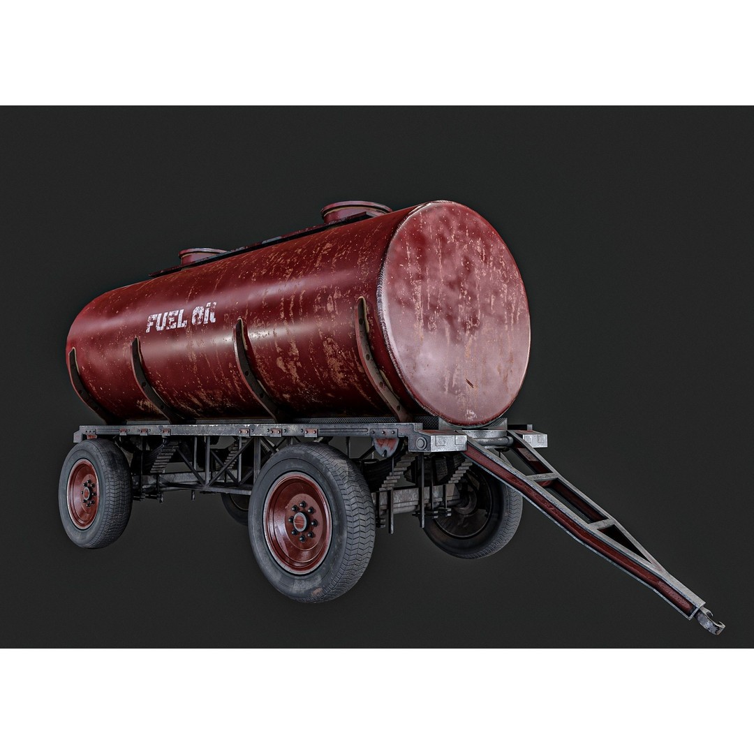 Oil And Water Trailer 3D Model – Low Poly PBR Game Asset, FBX - View 6