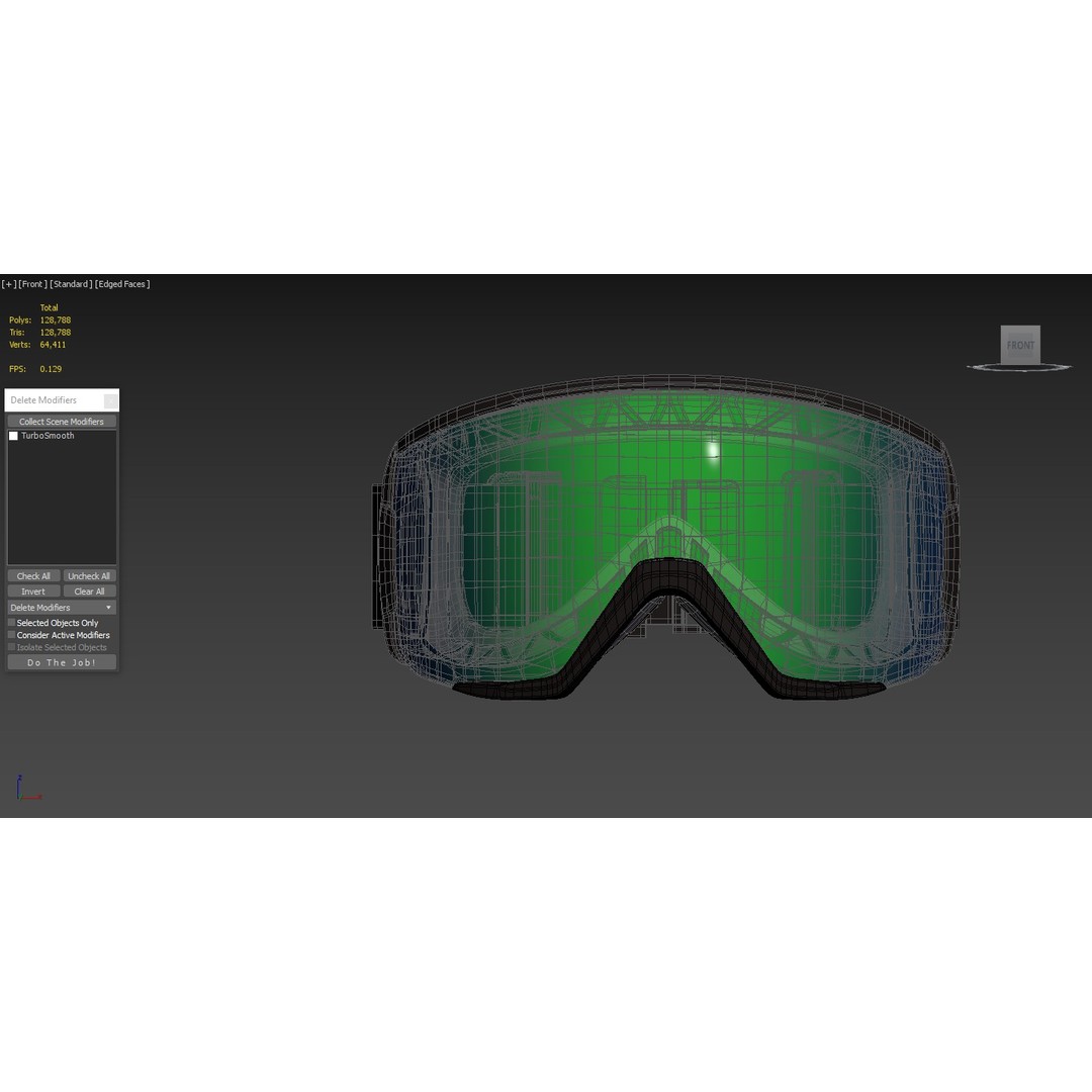 Smith ChromaPop Everyday Green Ski Goggle 3D Model – High Poly PBR Asset, FBX, OBJ - View 6