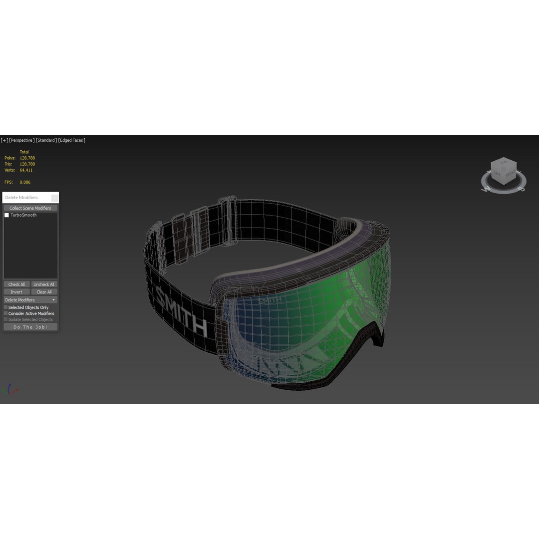 Smith ChromaPop Everyday Green Ski Goggle 3D Model – High Poly PBR Asset, FBX, OBJ - View 7
