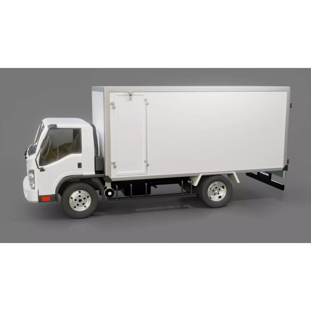 Isuzu NPR Box Truck 3D Model – Rigged PBR Vehicle for Blender