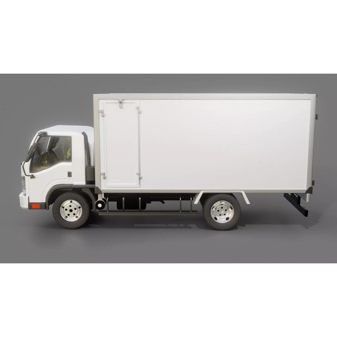 Isuzu NPR Box Truck 3D Model – Rigged PBR Vehicle for Blender - View 10