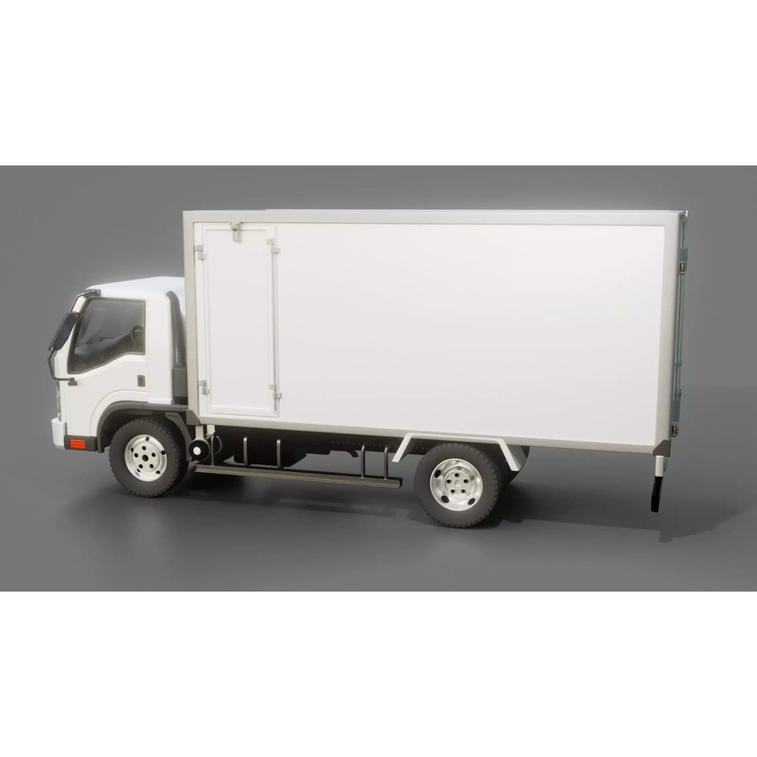 Isuzu NPR Box Truck 3D Model – Rigged PBR Vehicle for Blender - View 11