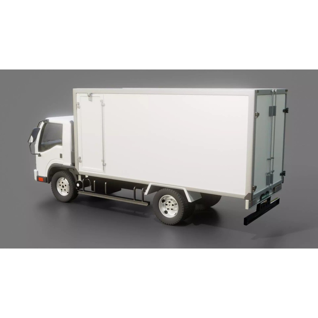 Isuzu NPR Box Truck 3D Model – Rigged PBR Vehicle for Blender - View 12